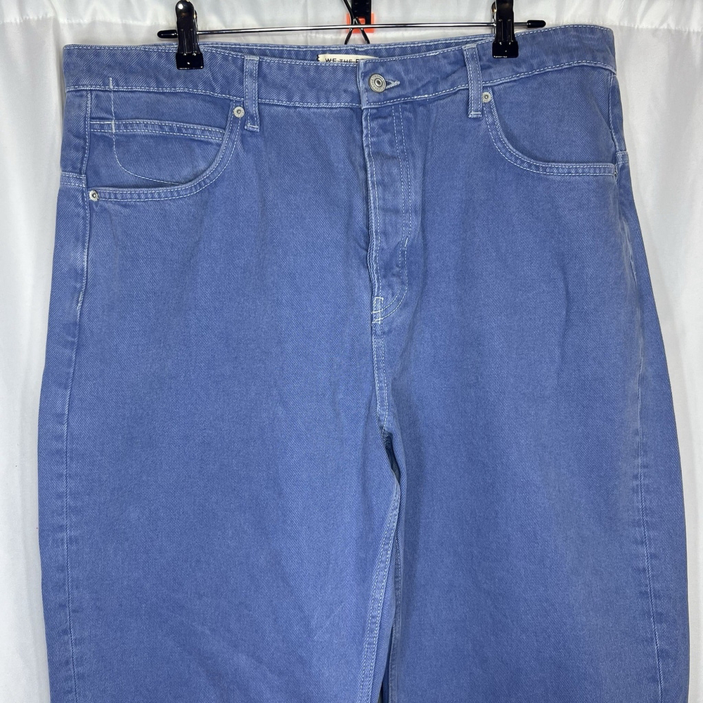 Free People We The Free Deep Trance Barrel Boyfriend Jean 33 Blue Baggy Casual - Picture 3 of 13